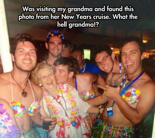 My Grandma New Years Cruise Photo. What The Hell ?